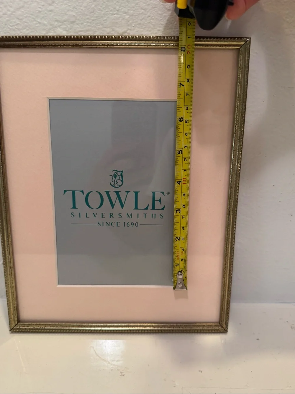 Vintage Towle 8x10 Tarnished Brass Picture Frame with Removable Picture Mat